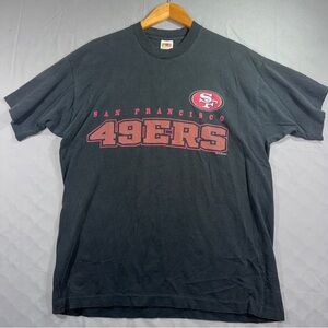 Vintage San Francisco 49ers Shirt Mens XL Black NFL Fruit Of The Loom 90s